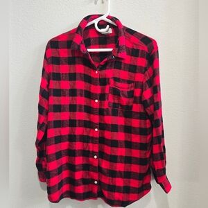 Old Navy Red and Black Plaid Button-Up Shirt size XXL